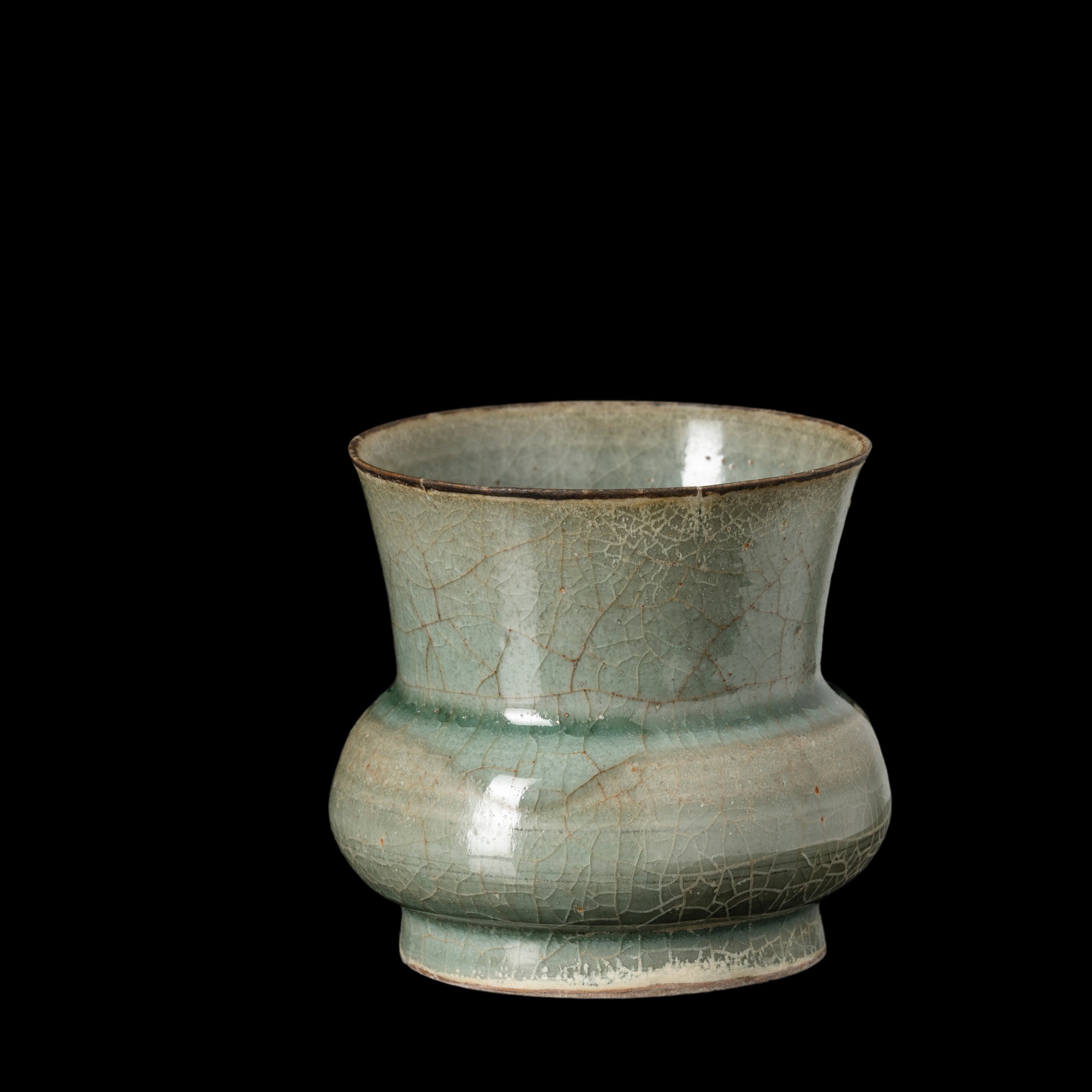 Vaso in porcellana craquelé celadon, Cina, XX secolo