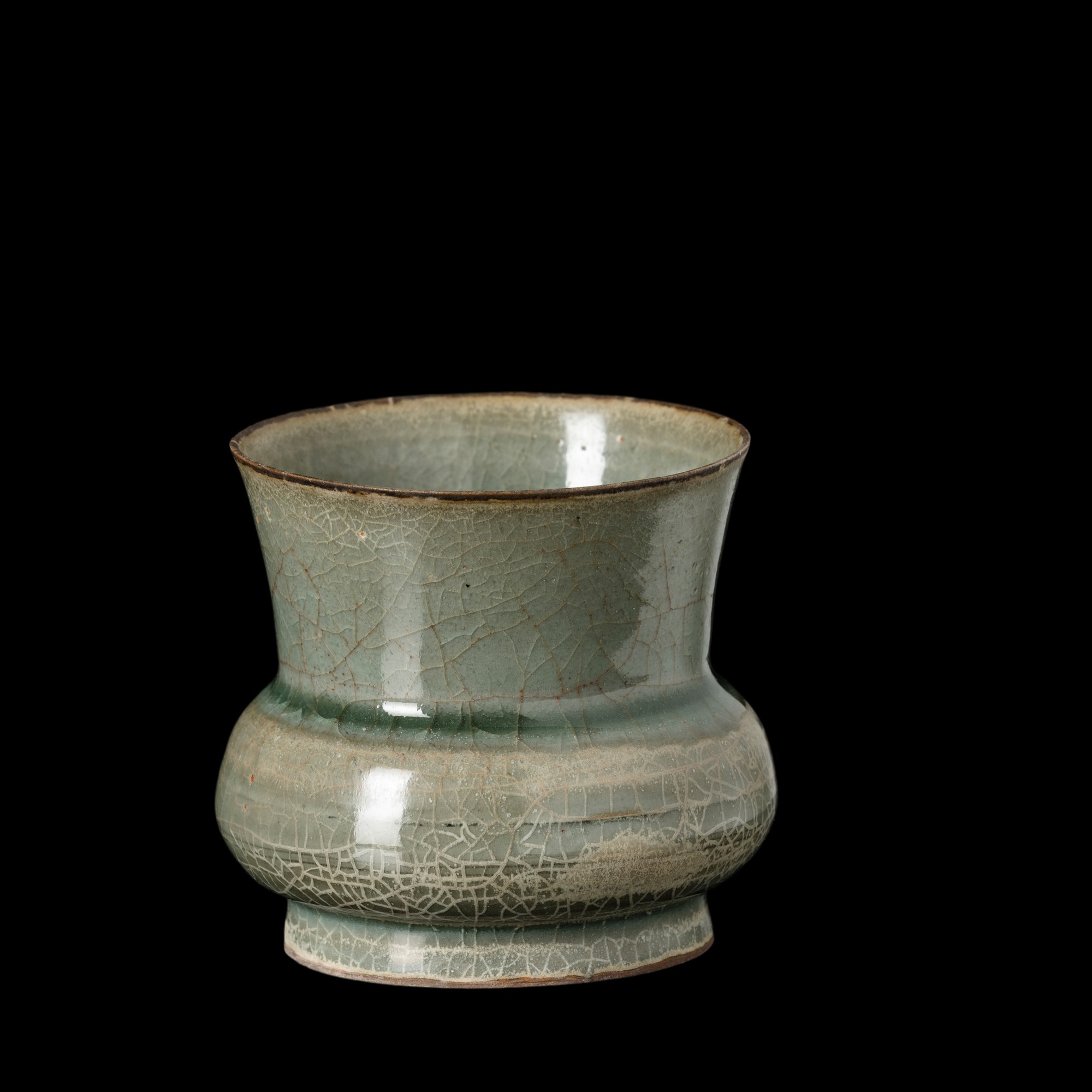 Vaso in porcellana craquelé celadon, Cina, XX secolo