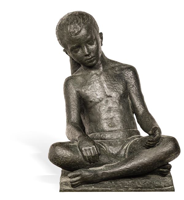 Italo Primi (Rapallo 1903-1983) Fanciullo seduto, Italia 1939