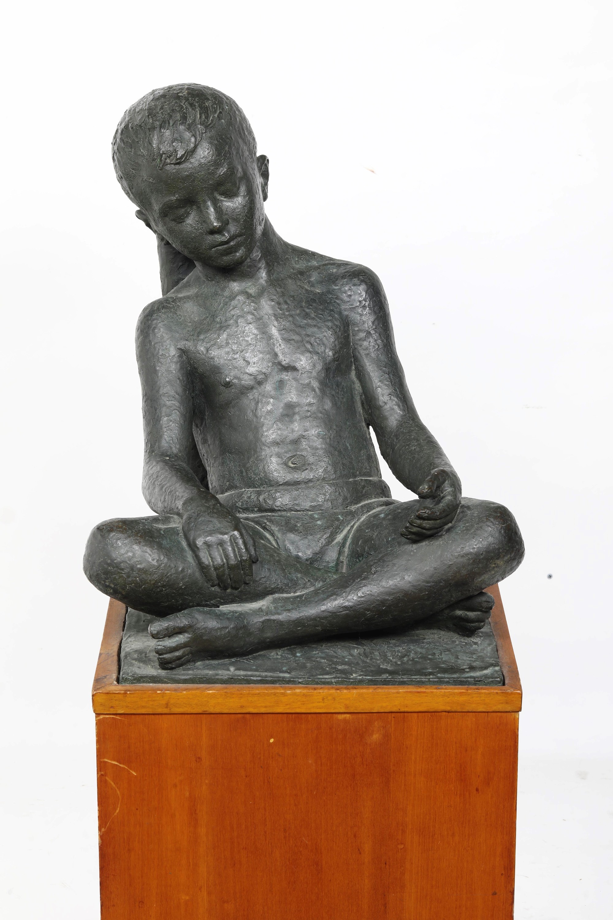 Italo Primi, Fanciullo seduto, bronzo fuso e patinato, Italia 1939