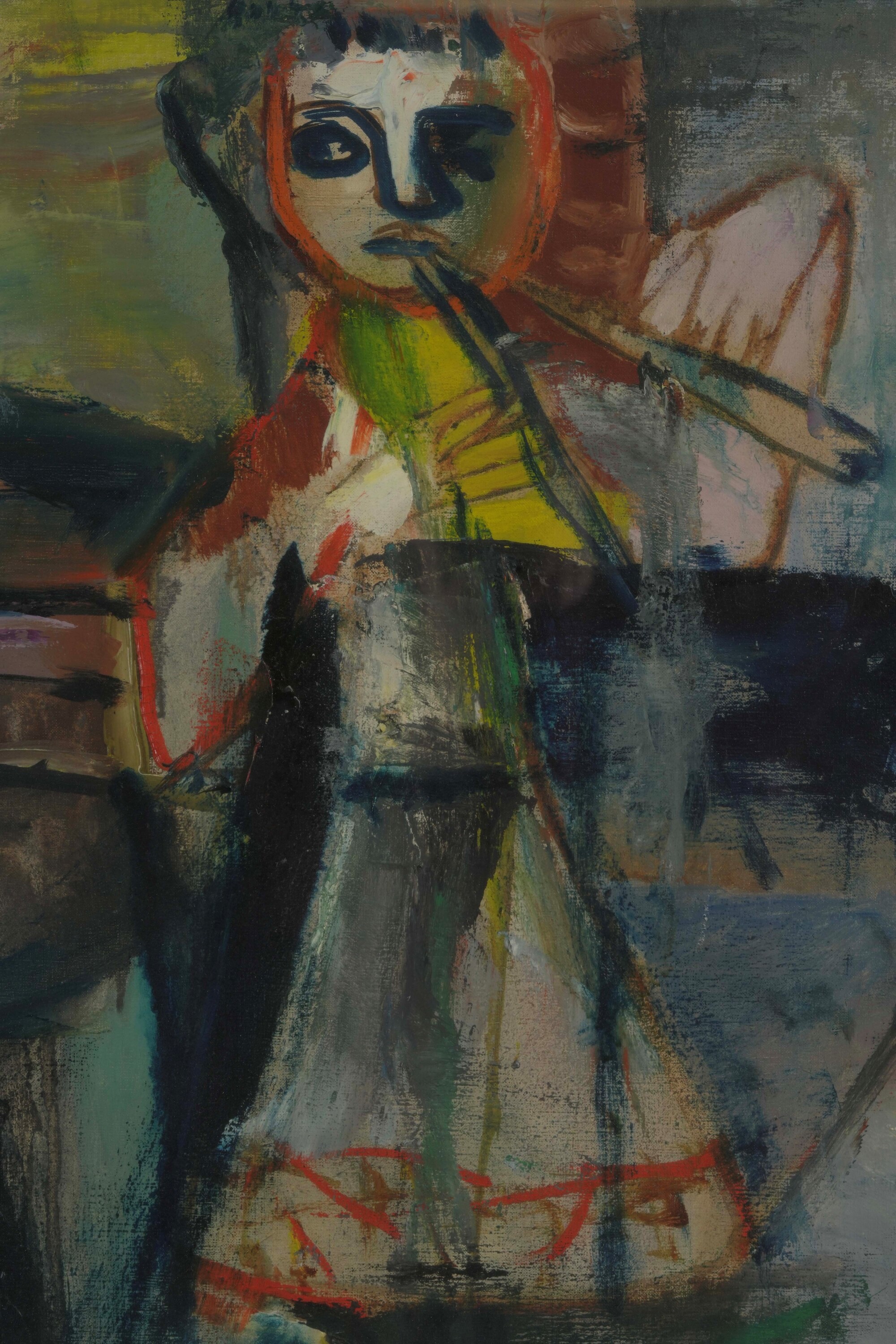 Ibrahim Kodra - La pastorella, olio su tela
