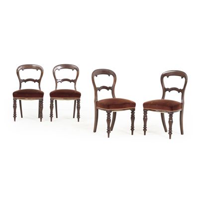 Quattro sedie, Inghilterra, XIX secolo, legno