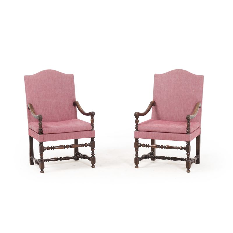 Coppia di poltrone a rocchetto. XVII secolo  - Asta Antiquariato - Cambi Casa d'Aste