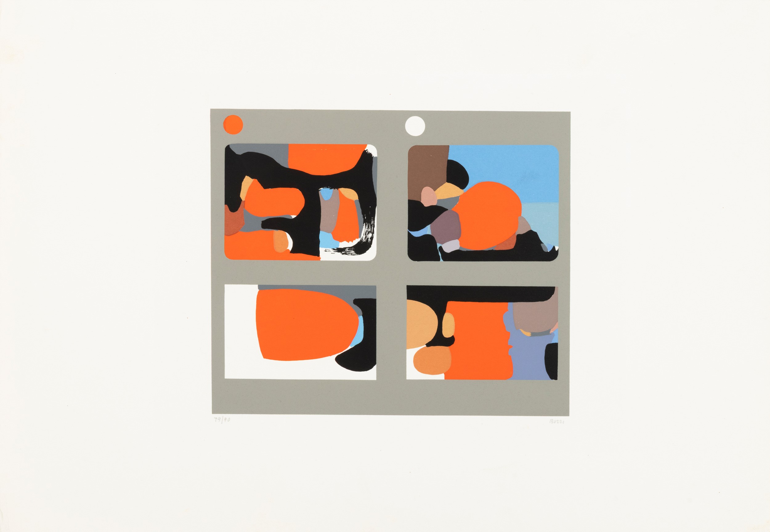 Alberto Burri - Lettere - D, serigrafia, 1969