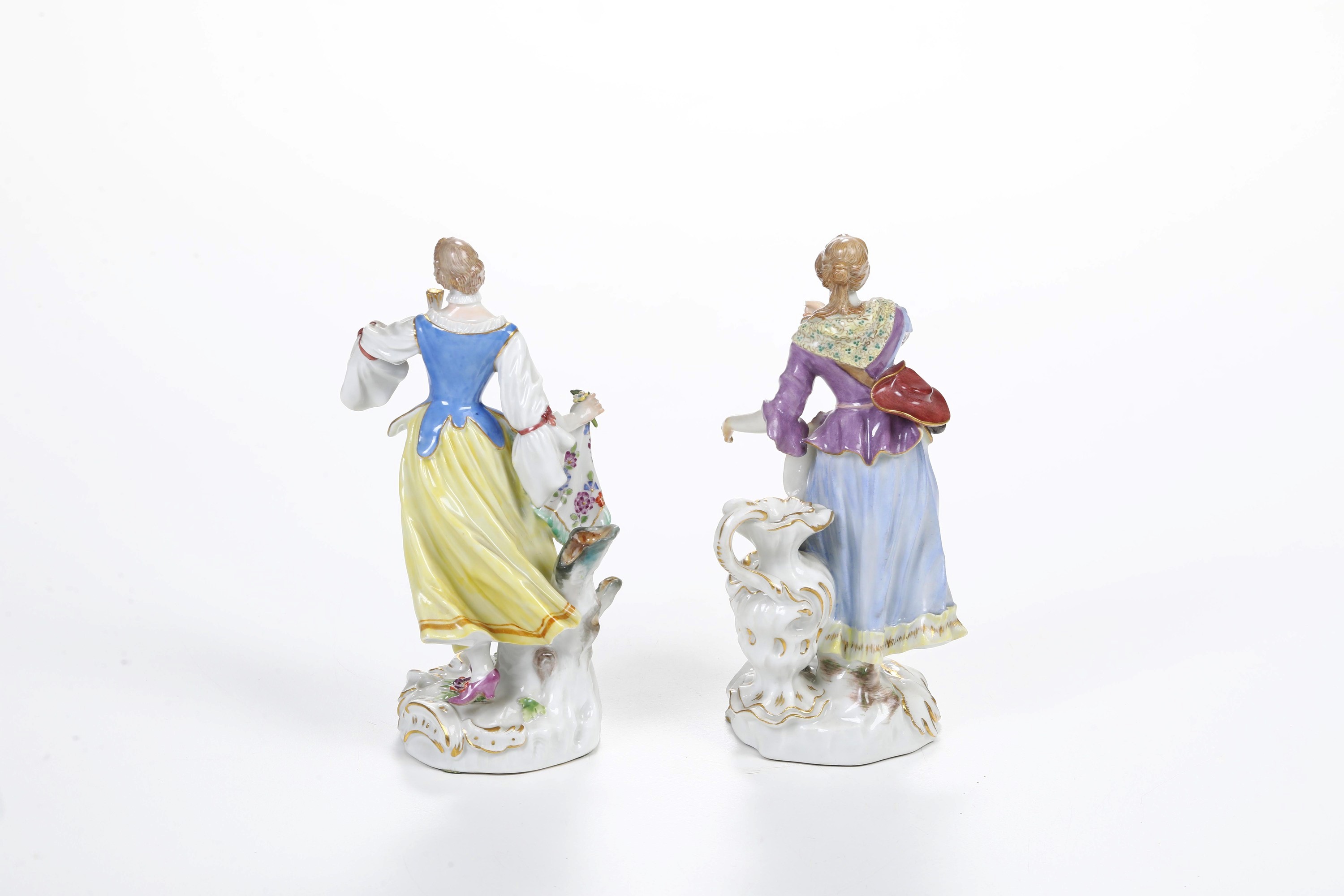 Meissen, Due figurine di giovani, porcellana, XX secolo