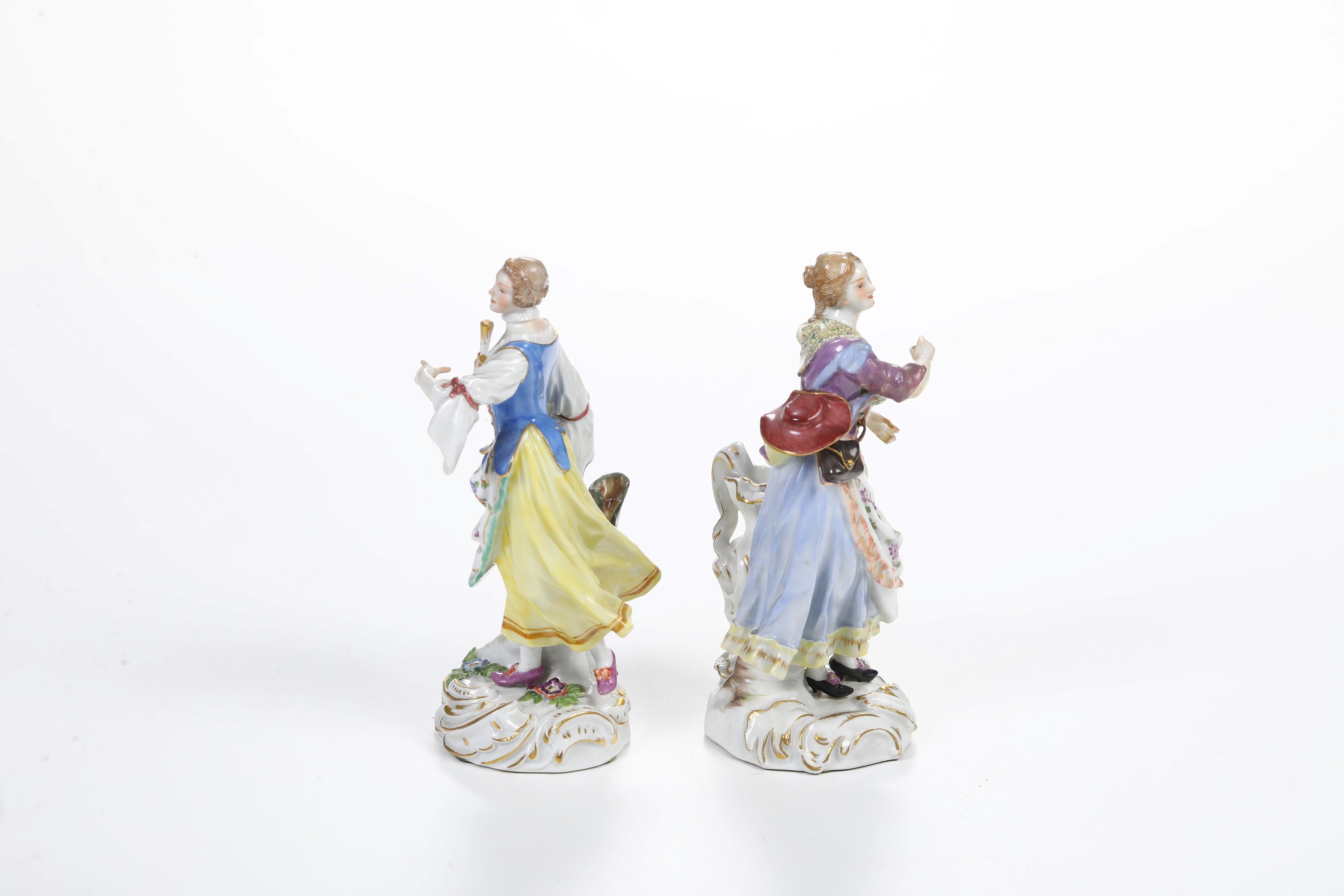 Meissen, Due figurine di giovani, porcellana, XX secolo