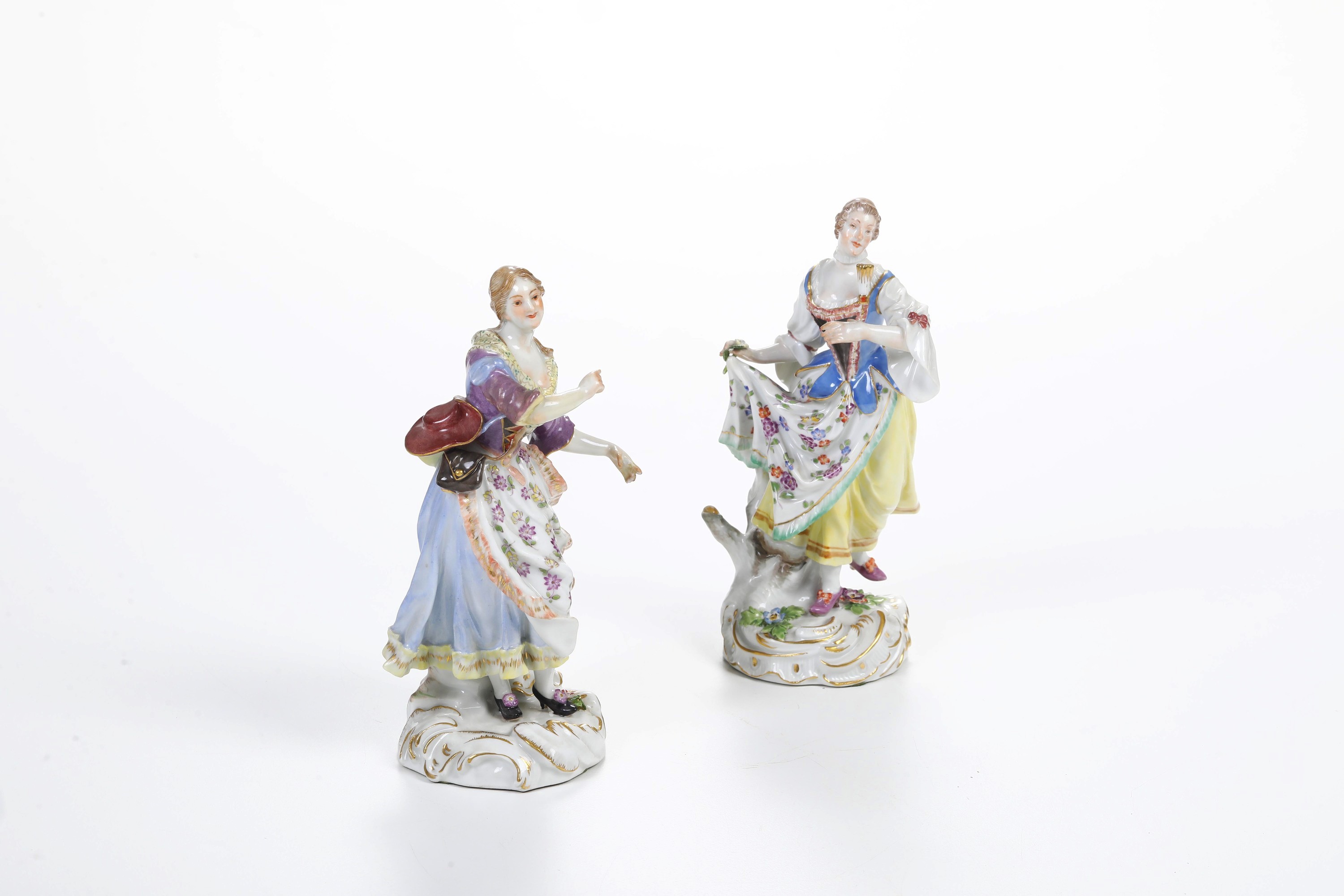 Meissen, Due figurine di giovani, porcellana, XX secolo
