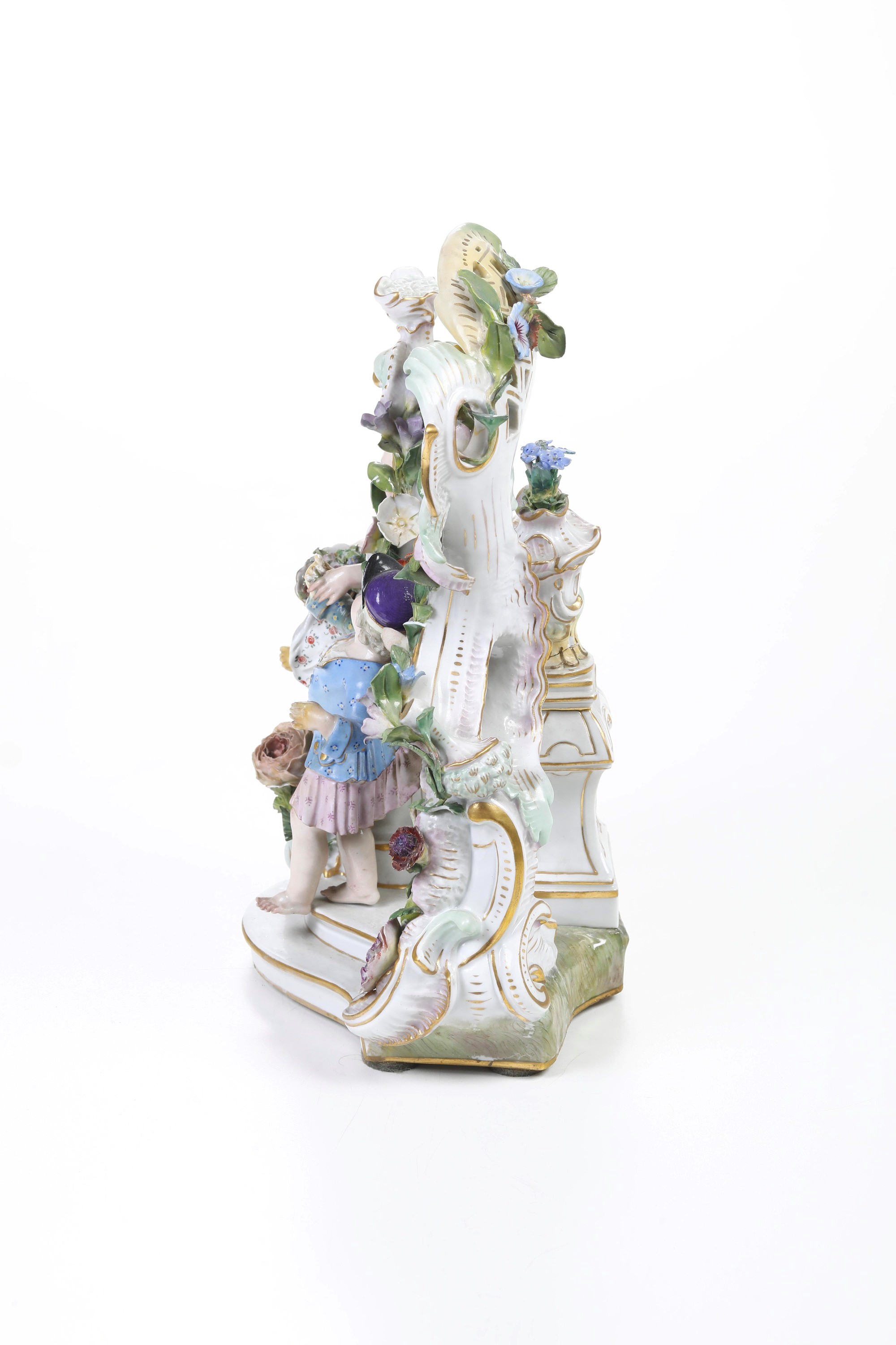 Meissen, Gruppo con bimbi, porcellana, fine XIX secolo