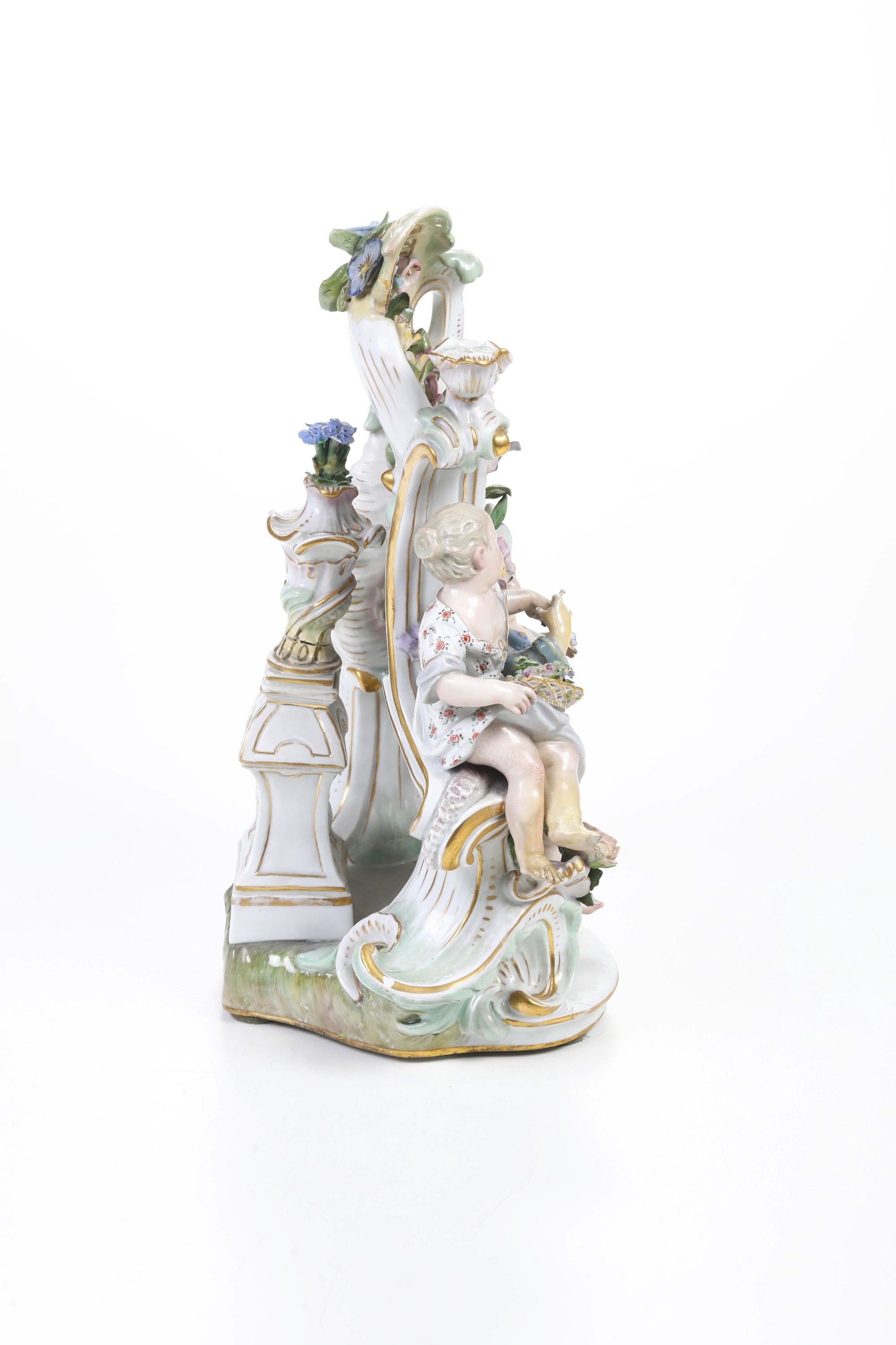 Meissen, Gruppo con bimbi, porcellana, fine XIX secolo