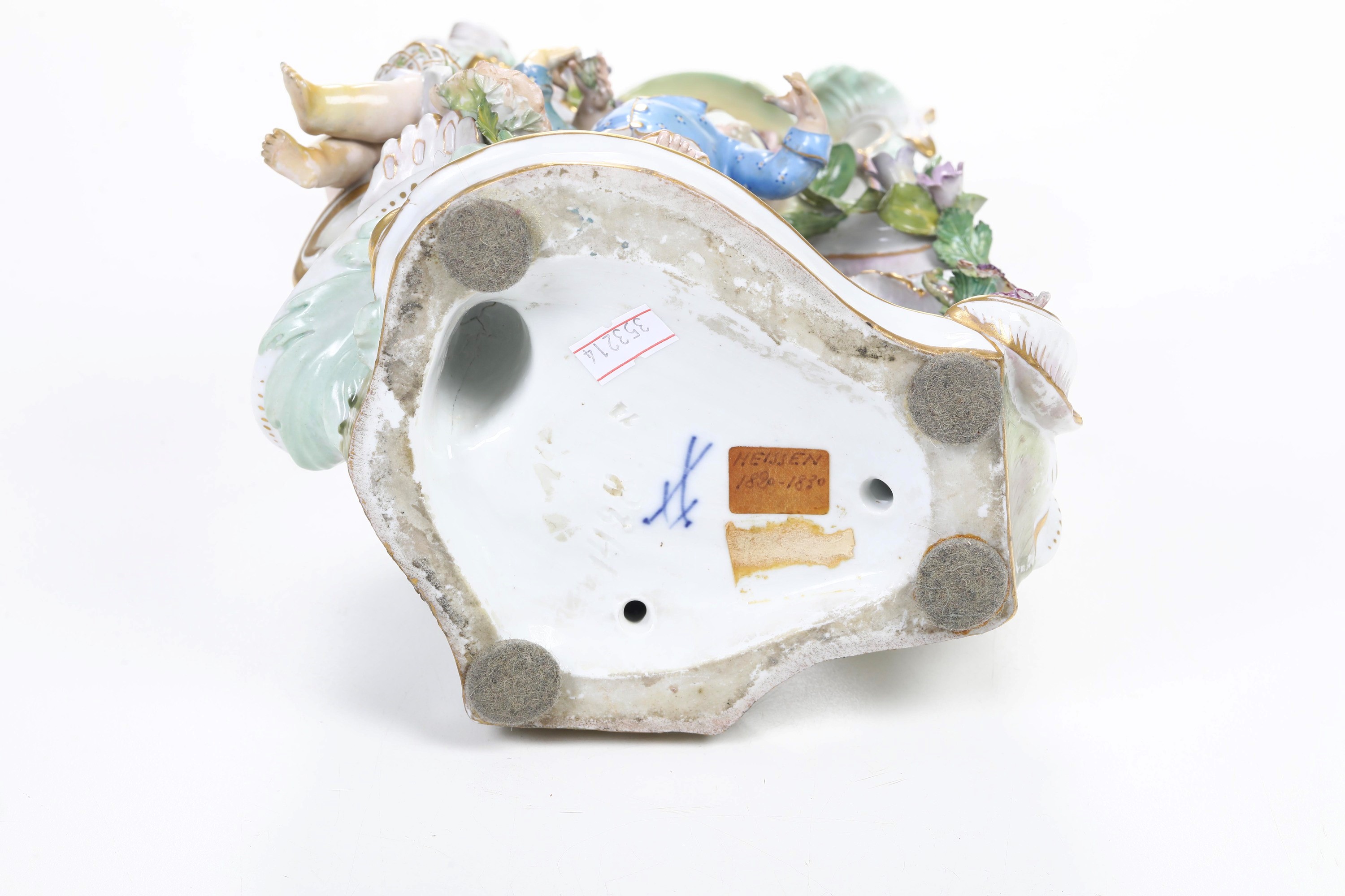 Meissen, Gruppo con bimbi, porcellana, fine XIX secolo
