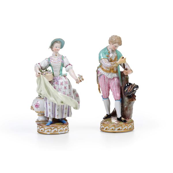 Coppia di figurine. Meissen, 1880-1890 circa.