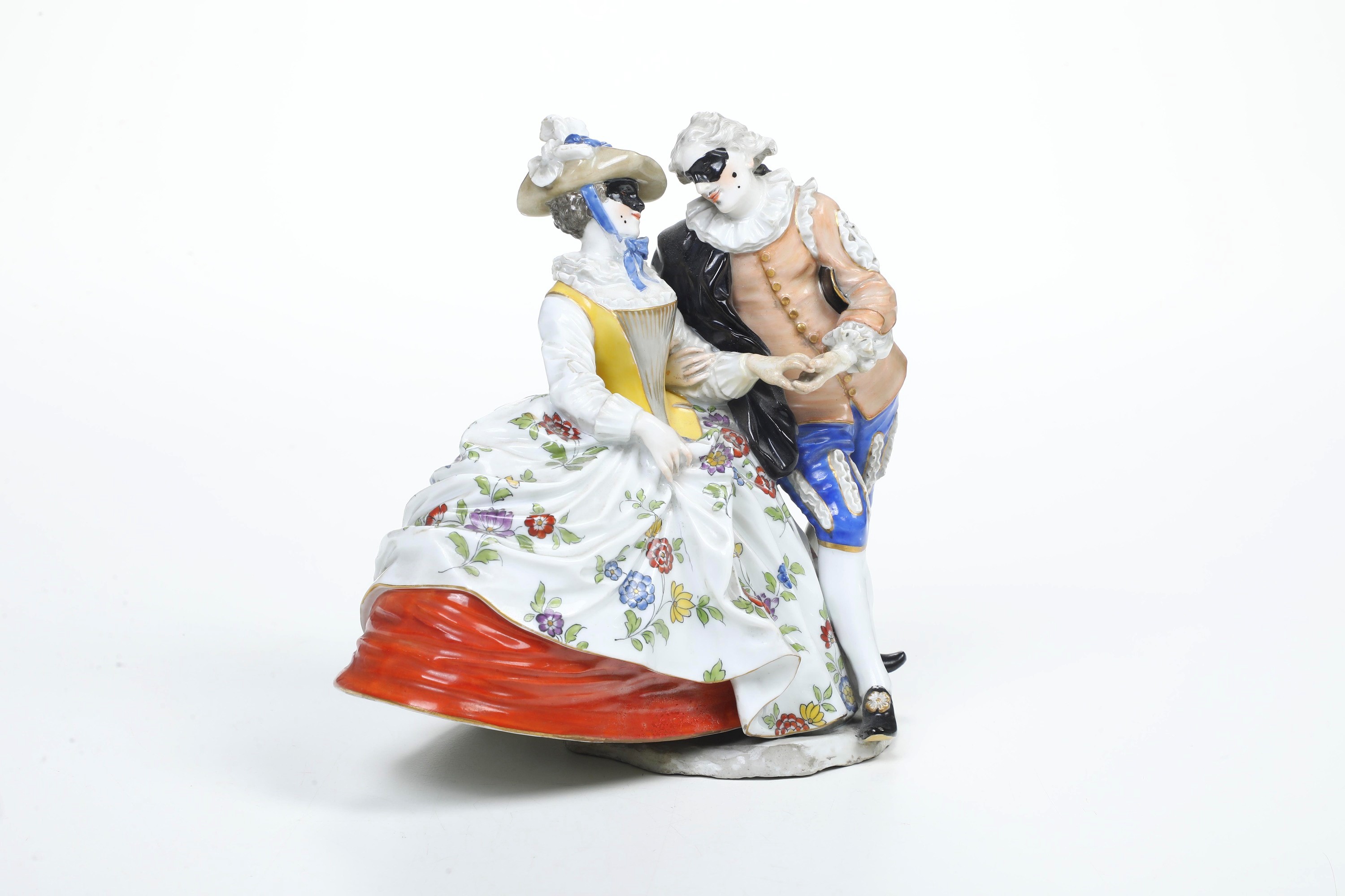 Meissen, Gruppo galante, porcellana, XX secolo