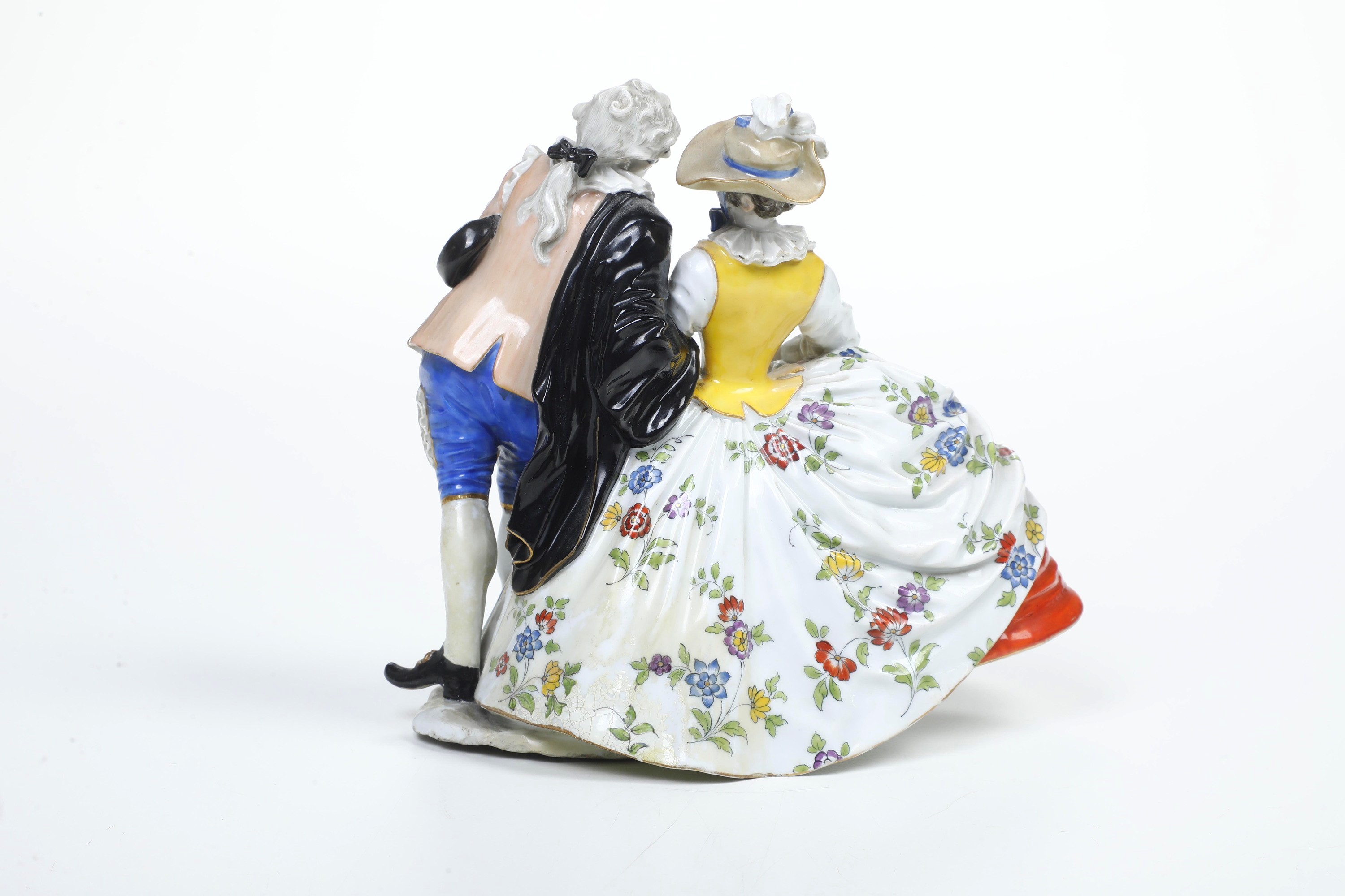 Meissen, Gruppo galante, porcellana, XX secolo