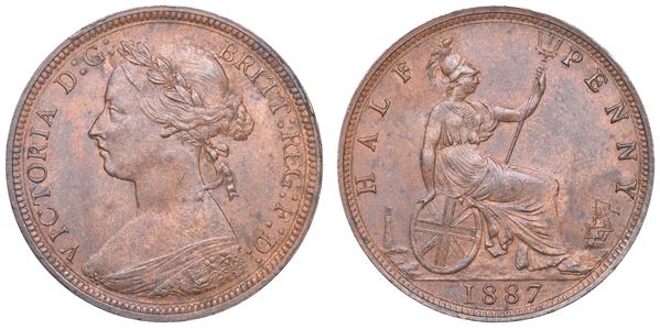 REGNO UNITO. VICTORIA, 1837-1901. Half penny 1887.