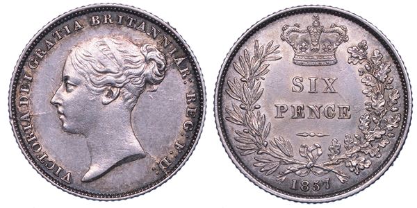 REGNO UNITO. VICTORIA, 1837-1901. 6 Pence 1857.