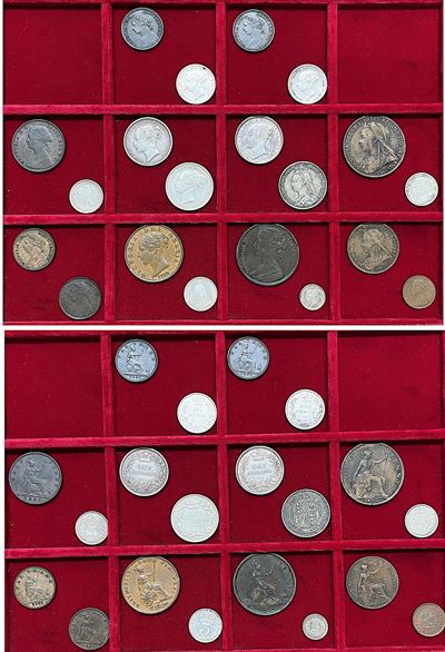Regno Unito, Lotto di venti monete coniate durante il regno della Regina Victoria (1837-1901)