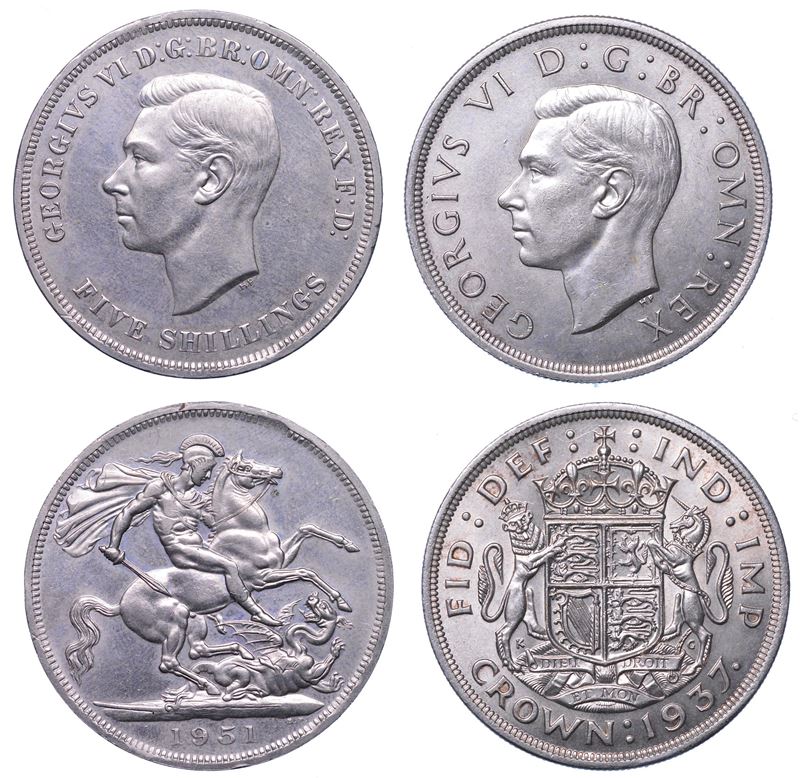 REGNO UNITO. GEORGE VI, 1936-1952. Lotto di due monete.  - Auction Light Numismatics - Cambi Casa d'Aste