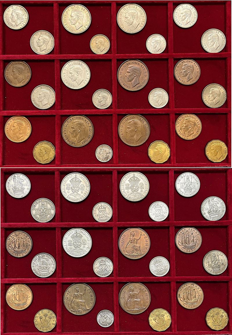 REGNO UNITO. GEORGE VI, 1936-1952. Lotto di 24 monete.  - Auction Light Numismatics - Cambi Casa d'Aste