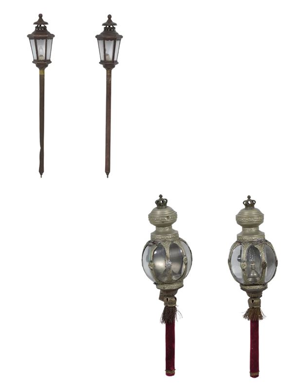 Coppia di lanterne da carrozza, XIX secolo