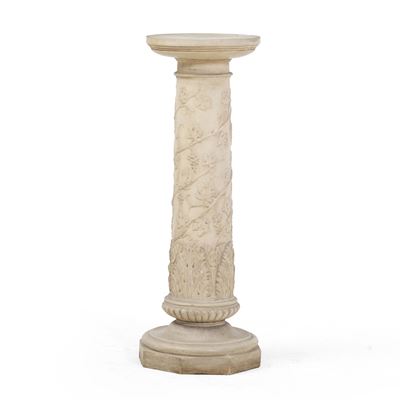 Colonna in ceramica, decorazione a rilievo con tralci di vite, XX secolo