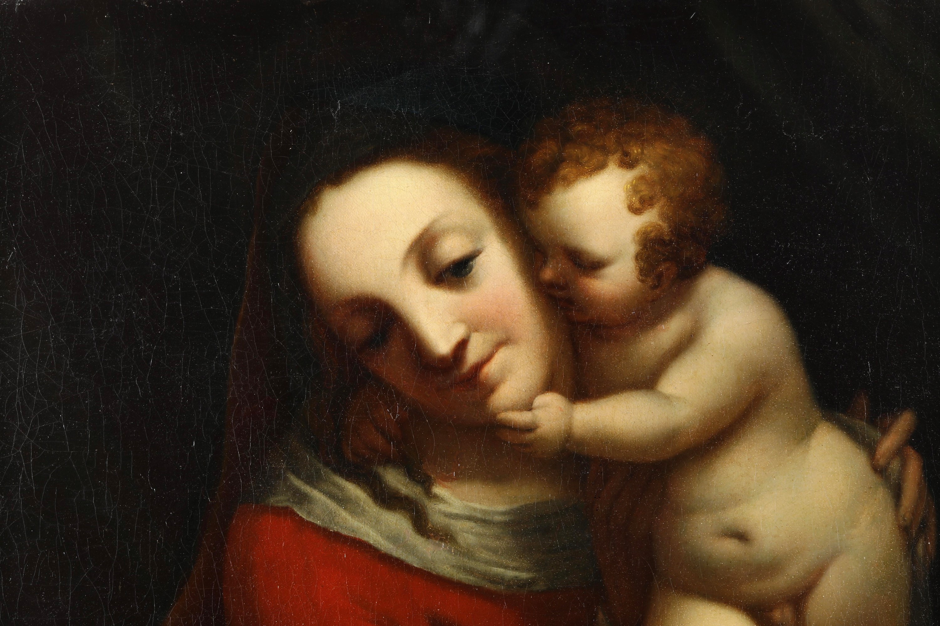 Luca Cambiaso - Madonna con bambino, olio su tela