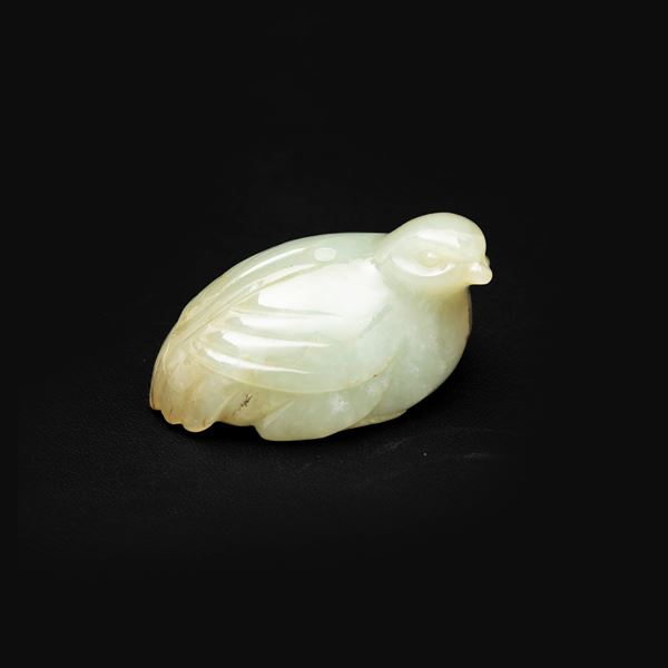 Piccione in giada bianca e Celadon, Cina, Dinastia Qing, XIX secolo