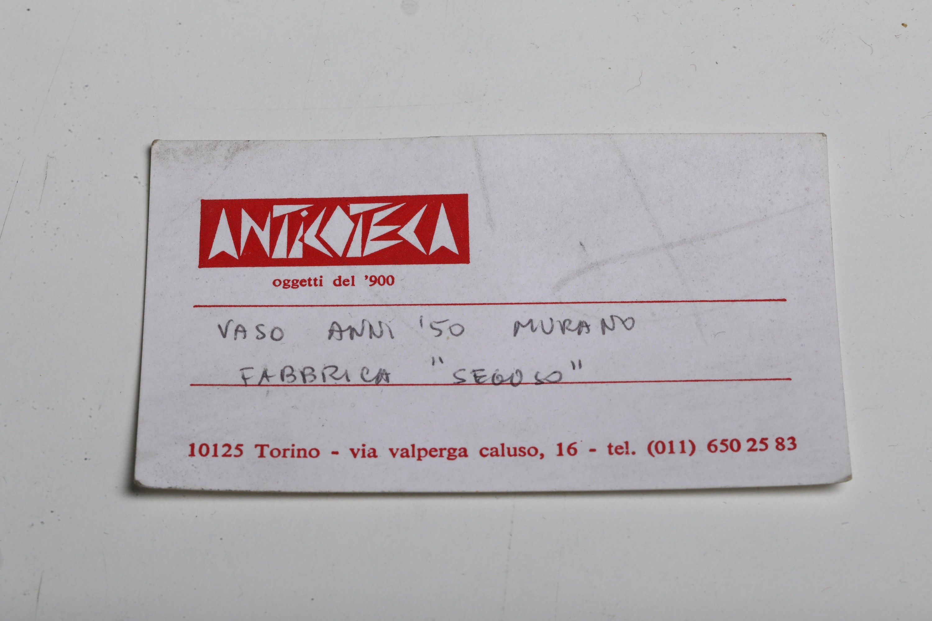 Vaso vetro di Murano, Seguso