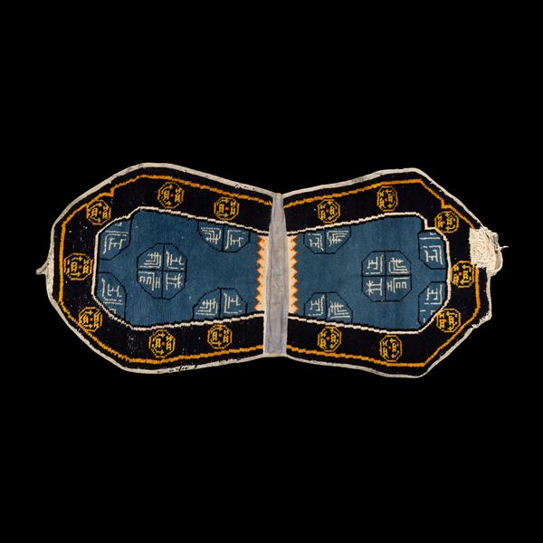 Tappeto con decori a motivi geometrici, Tibet, XIX secolo