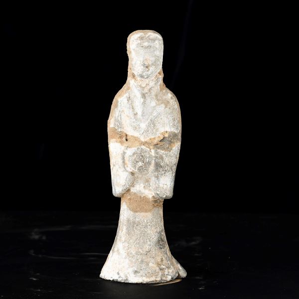Figura di dignitario in terracotta, Cina, Dinastia Tang (618-906)