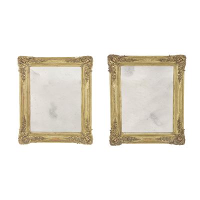 Coppia di specchiere in legno dorato, Fine XIX-inizi XX secolo