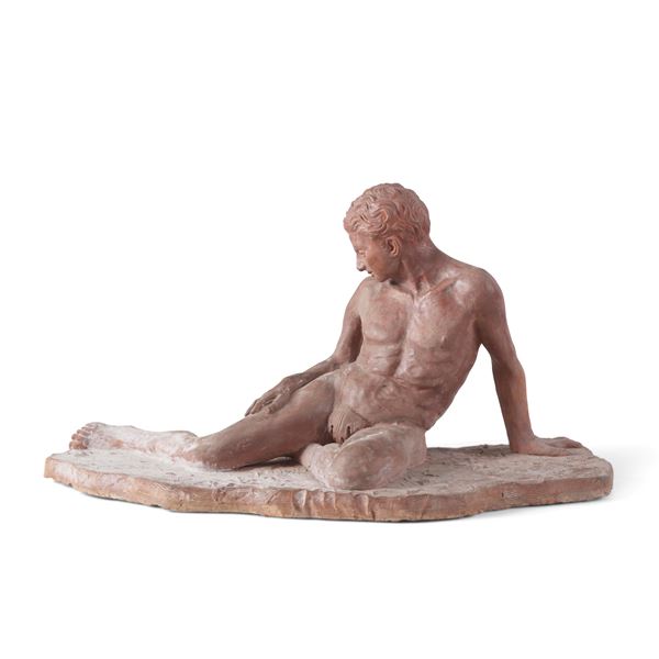 Nudo maschile in terracotta. XX secolo