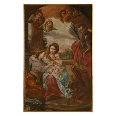 Matrimonio mistico di Santa Caterina, olio su tela