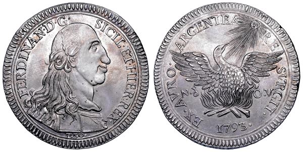 PALERMO. FERDINANDO IV (I) DI BORBONE, 1759-1816. Oncia da 30 Tarì 1793.