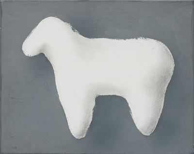 Animale solitario primordiale dimenticato dalla creazione, acrilico su tela