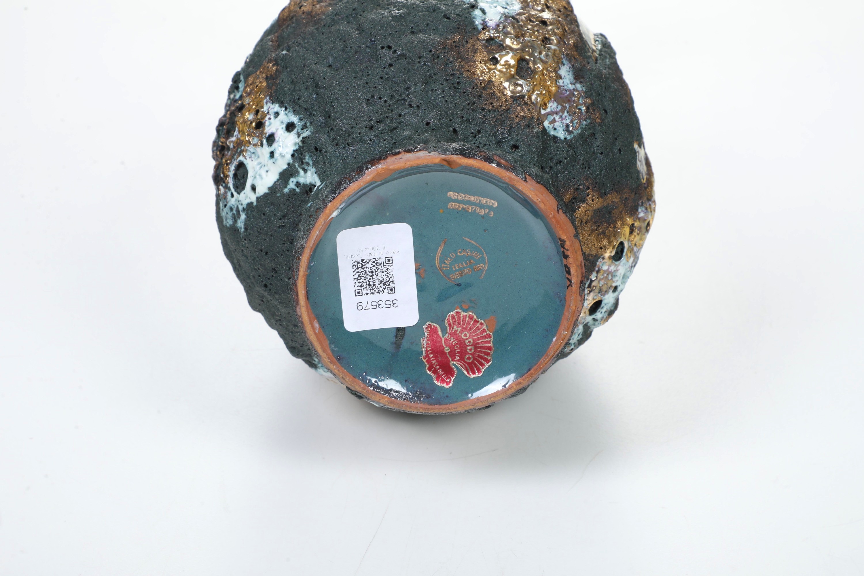 Italo Casini, Vaso, ceramica ad effetto “lava vulcanica” (Sesto Fiorentino), anni ’50 del XX seco...