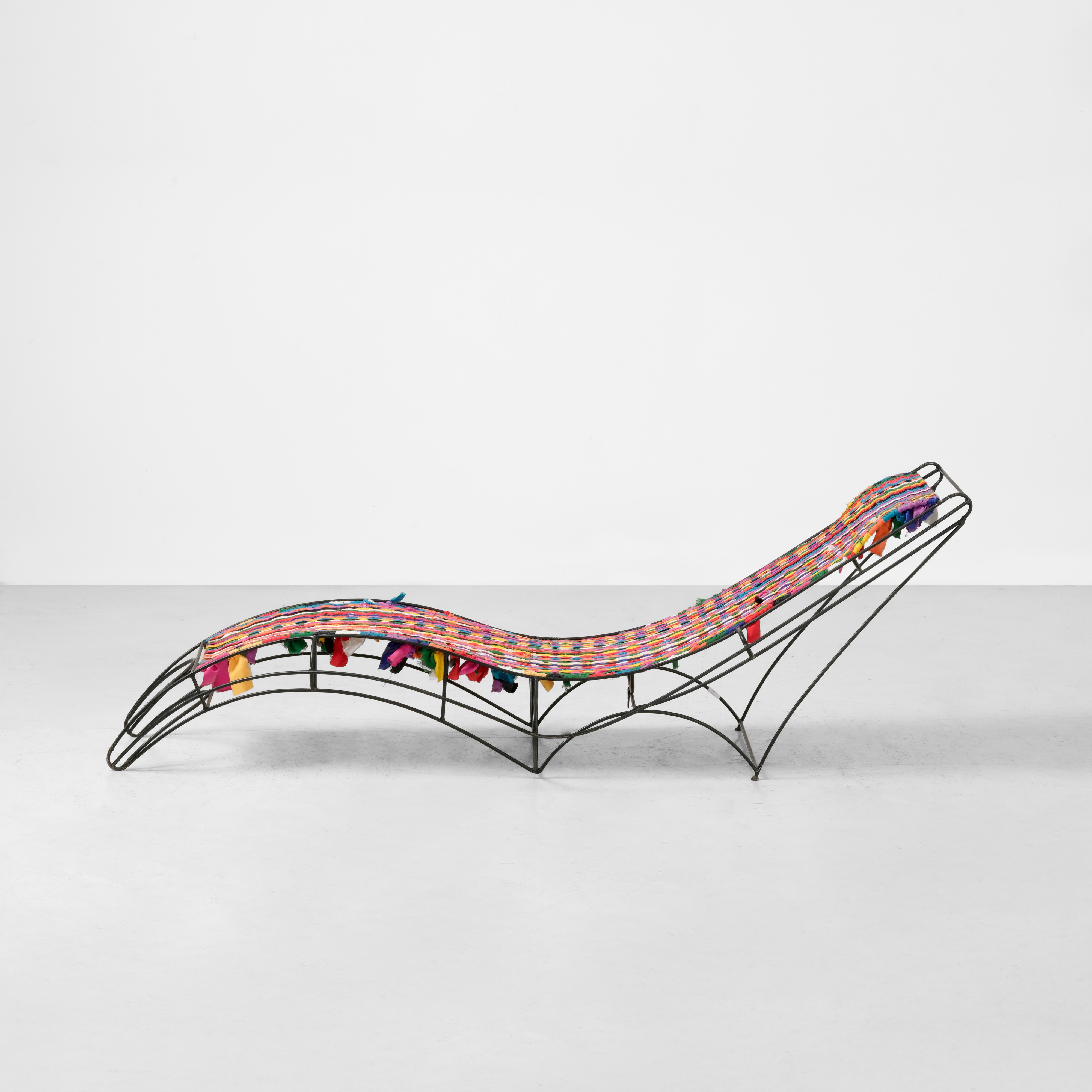 Anacleto Spazzapan - Chaise longue in metallo e stoffa