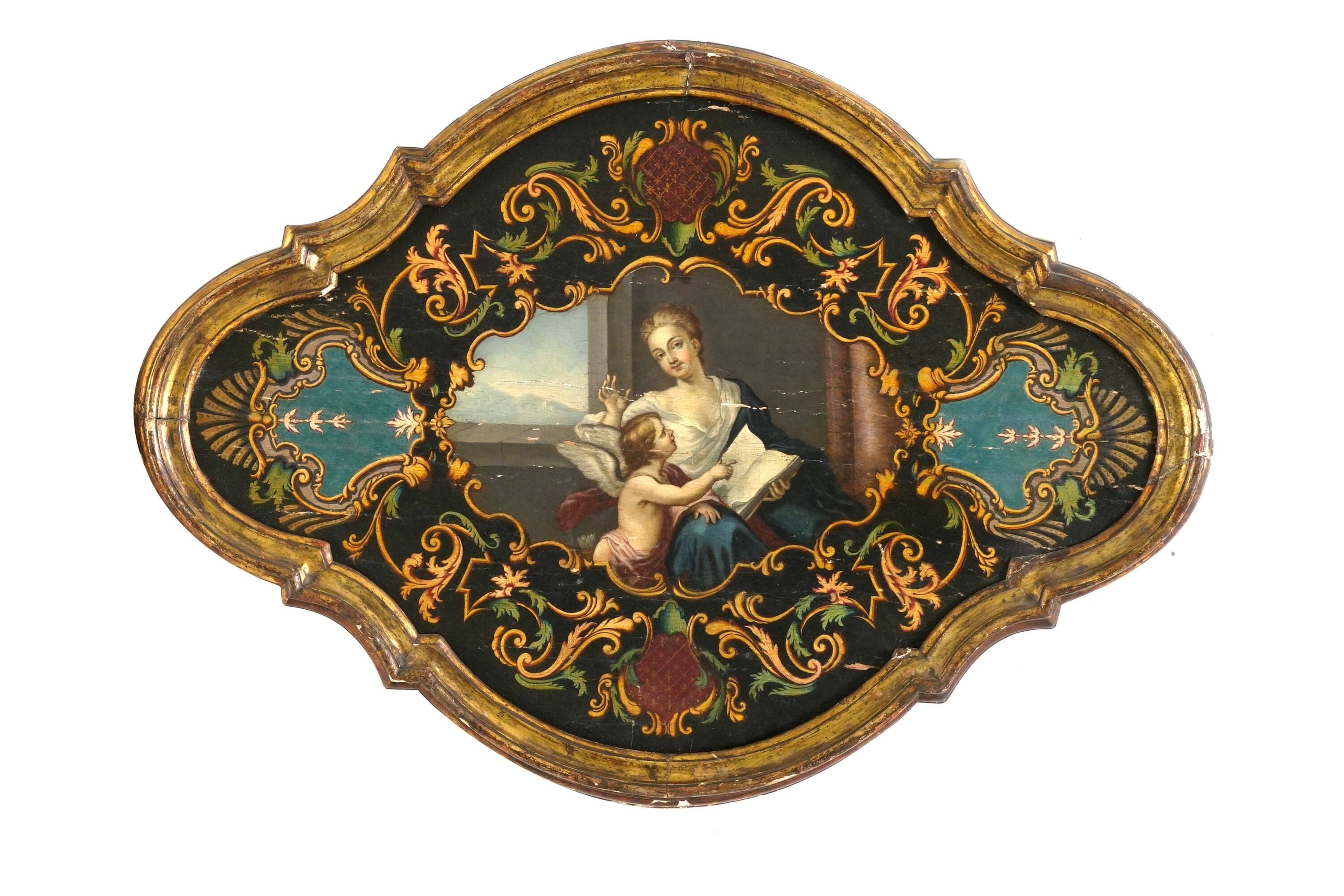 Scuola del XVIII-XIX secolo, Episodi della vita della Vergine, olio su tavoletta sagomata