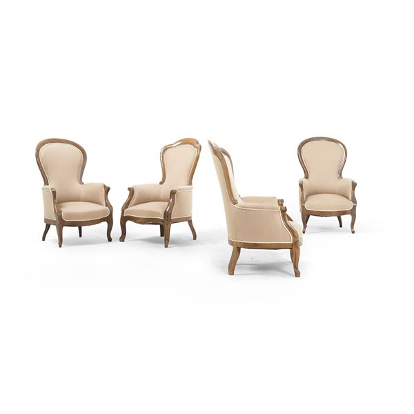 Due coppie di poltrone Luigi Filippo. XIX secolo