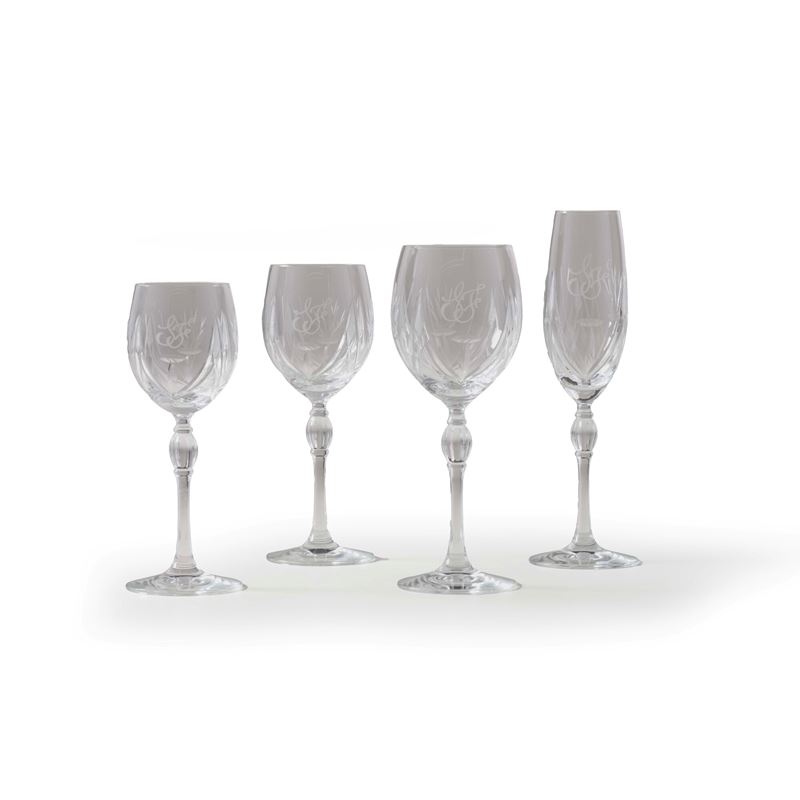 Servizio di calici con monogramma “SF”, XX secolo.  - Auction The Art of the Table - Cambi Casa d'Aste