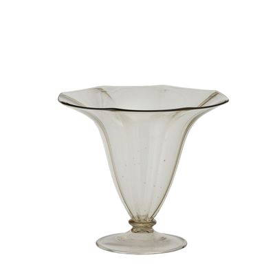 Seguso Archimede, Vaso a tromba in vetro soffiato pagliesco (Murano), 1980 ca