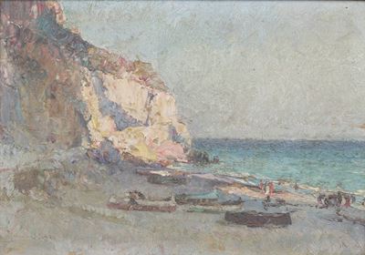 Scuola del XX secolo, Marina, olio su tavola