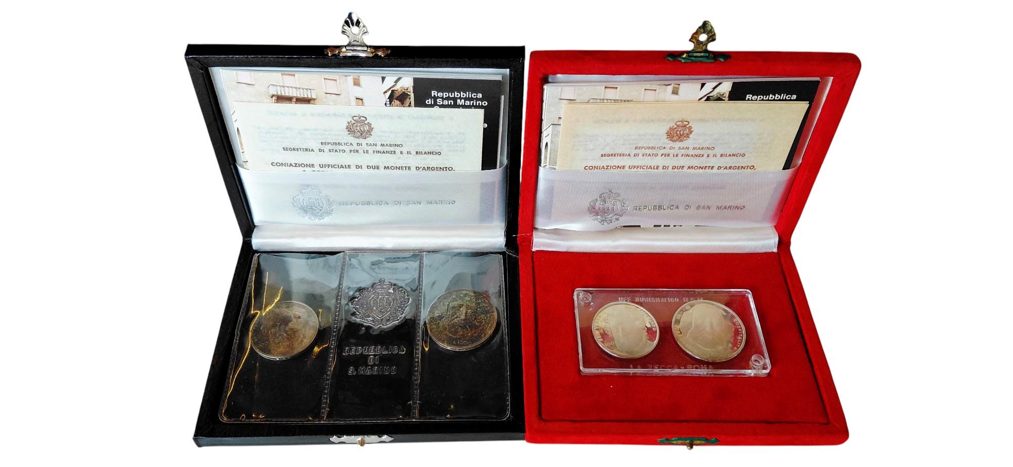 San Marino 1982: 2 dittici celebrativi del I centenario della morte Giuseppe Garibaldi, contenent...