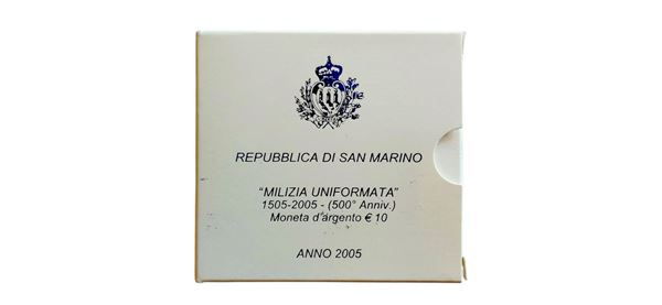 San Marino 2005: moneta celebrativa da 10 Euro Fondo Specchio in argento.