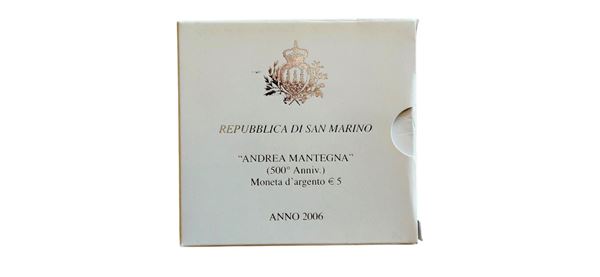 San Marino 2006: moneta celebrativa da 5 Euro Fondo Specchio in argento.