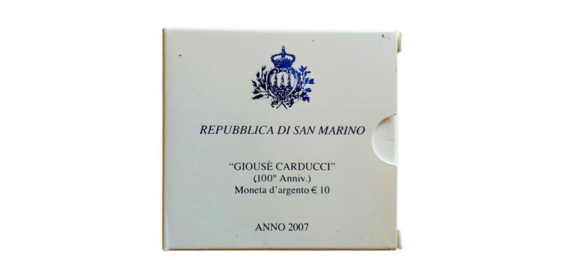 San Marino 2007: moneta celebrativa da 10 Euro Fondo Specchio in argento.