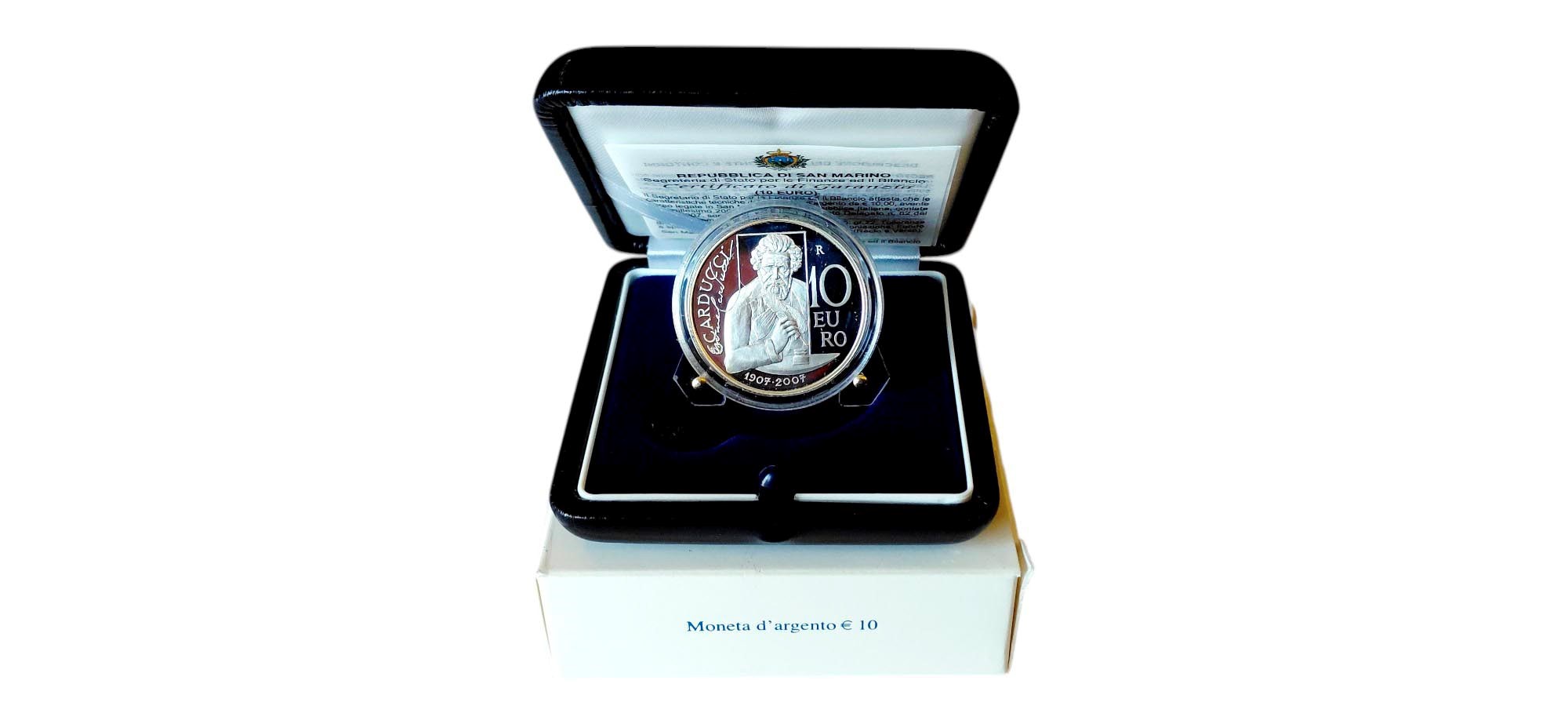 San Marino 2007: moneta celebrativa da 10 Euro Fondo Specchio in argento.
