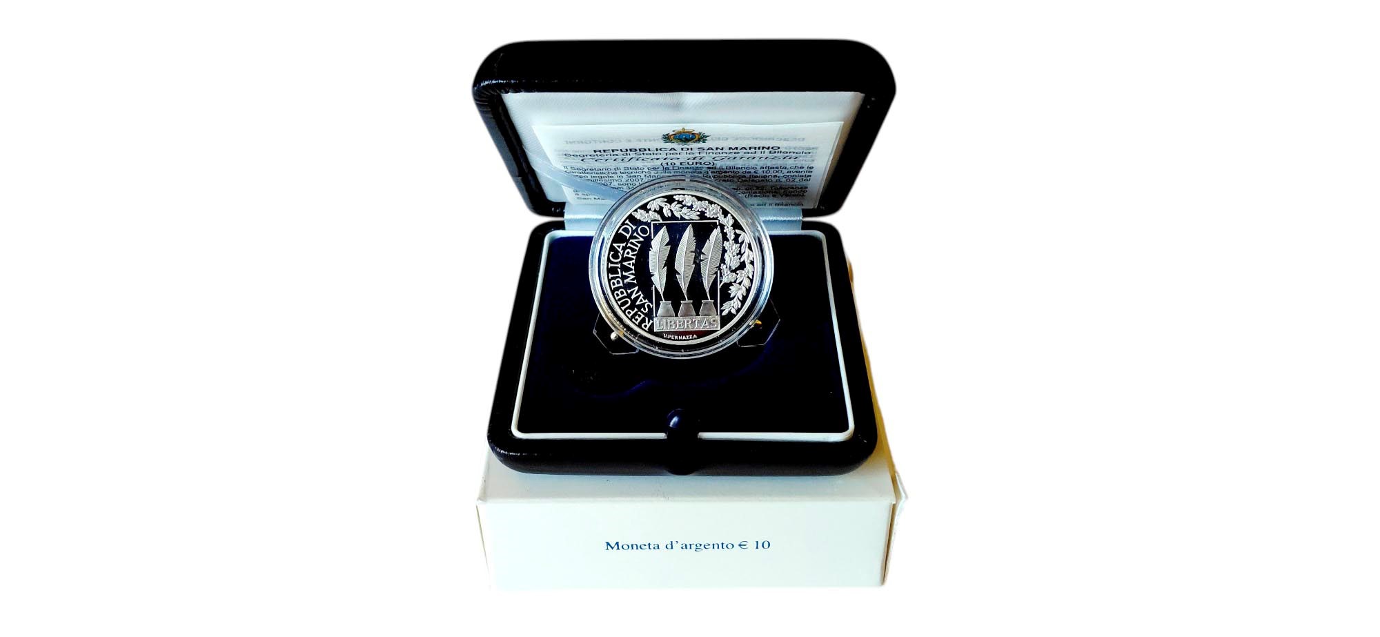 San Marino 2007: moneta celebrativa da 10 Euro Fondo Specchio in argento.