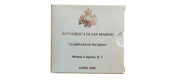 San Marino 2008: moneta celebrativa da 5 Euro Fondo Specchio in argento.