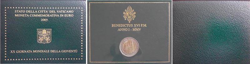 Vaticano 2005 - 2 Euro commemorativi FdC: "XX Giornata mondiale della Gioventù" in folder.