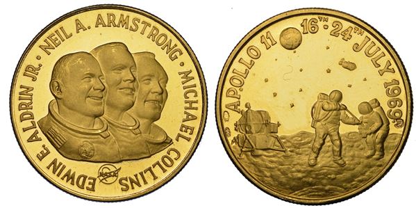 VARIE. Medaglia in oro 1969. Apollo 11.